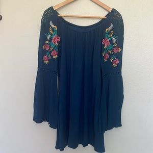 Blue Embroidered Dress